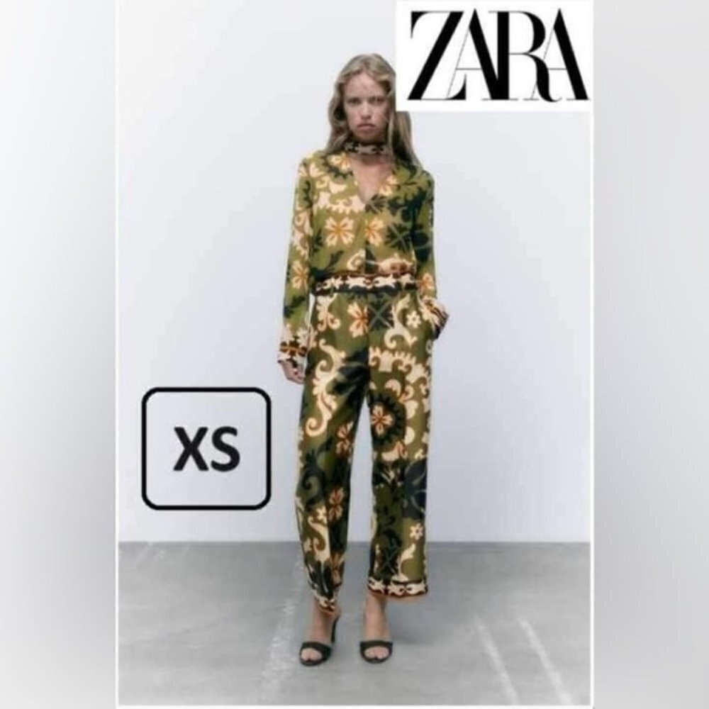 Zara, Ladies Printed Trousers - Multicolored. Size: XS. NWT